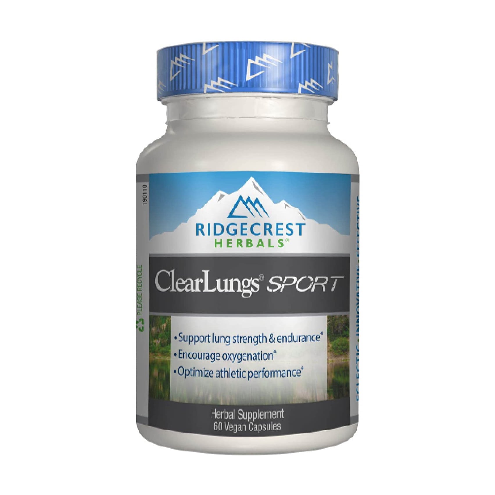 Комплекс для підтримки легенів спортсменів Ridgecrest Herbals ClearLungs Sport, 60 капсул